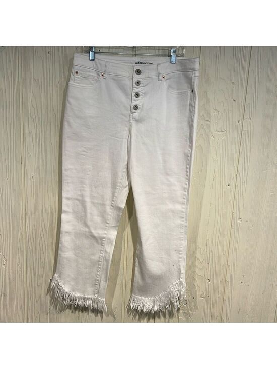 INC International Concepts Denim - INC Denim Straight Leg Fringe Jeans Size 16
